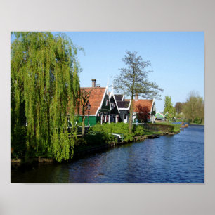 Red Grönt White Zarenas Schans Dutch Timber Houses Poster