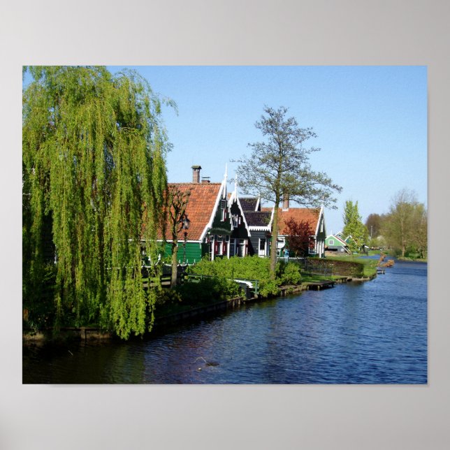 Red Grönt White Zarenas Schans Dutch Timber Houses Poster (Framsidan)