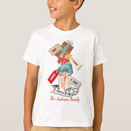 Red Grönt Winter Sled Family Matchande jul T Shirt