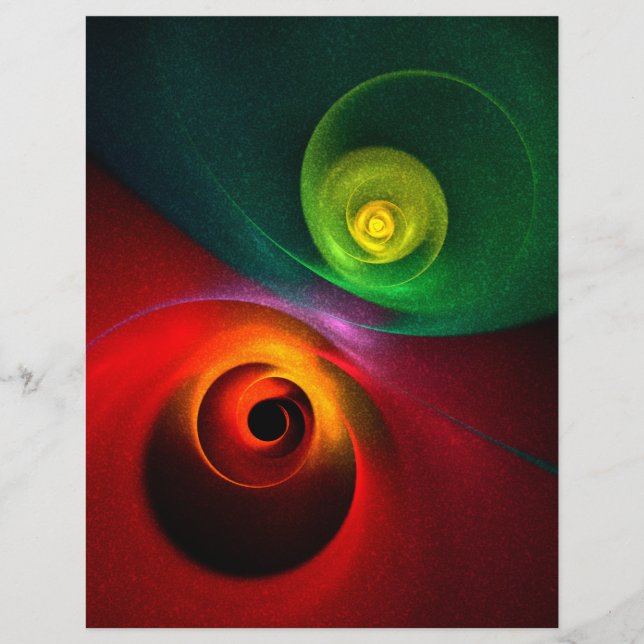 Red Grönt Yin Yang Modern Abstrakt Art Mönster #20 (Framsida)