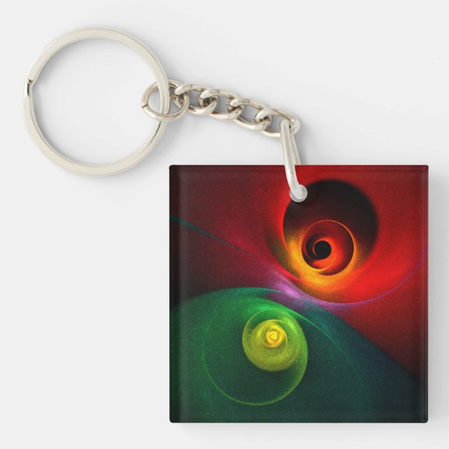 Red Grönt Yin Yang Modern Abstrakt Art Mönster #20 (Framsidan)