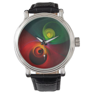 Red Grönt Yin Yang Modern Abstrakt Art Mönster #20 Armbandsur