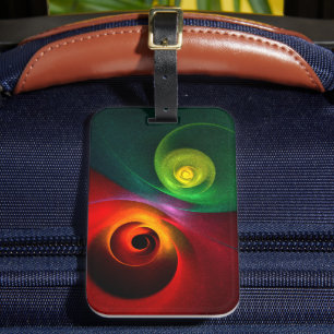 Red Grönt Yin Yang Modern Abstrakt Art Mönster #20 Bagagebricka