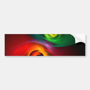 Red Grönt Yin Yang Modern Abstrakt Art Mönster #20 Bildekal