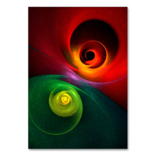 Red Grönt Yin Yang Modern Abstrakt Art Mönster #20 Bordsnummer