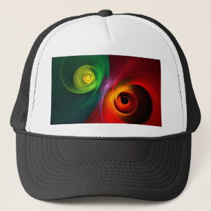 Red Grönt Yin Yang Modern Abstrakt Art Mönster #20 Keps