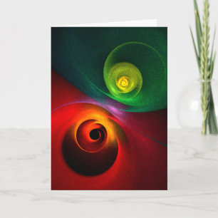 Red Grönt Yin Yang Modern Abstrakt Art Mönster #20 Kort