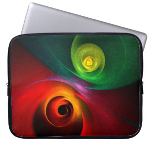 Red Grönt Yin Yang Modern Abstrakt Art Mönster #20 Laptop Fodral
