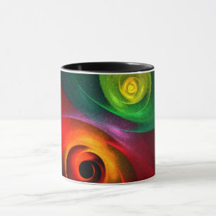 Red Grönt Yin Yang Modern Abstrakt Art Mönster #20 Mugg