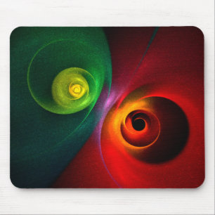 Red Grönt Yin Yang Modern Abstrakt Art Mönster #20 Musmatta