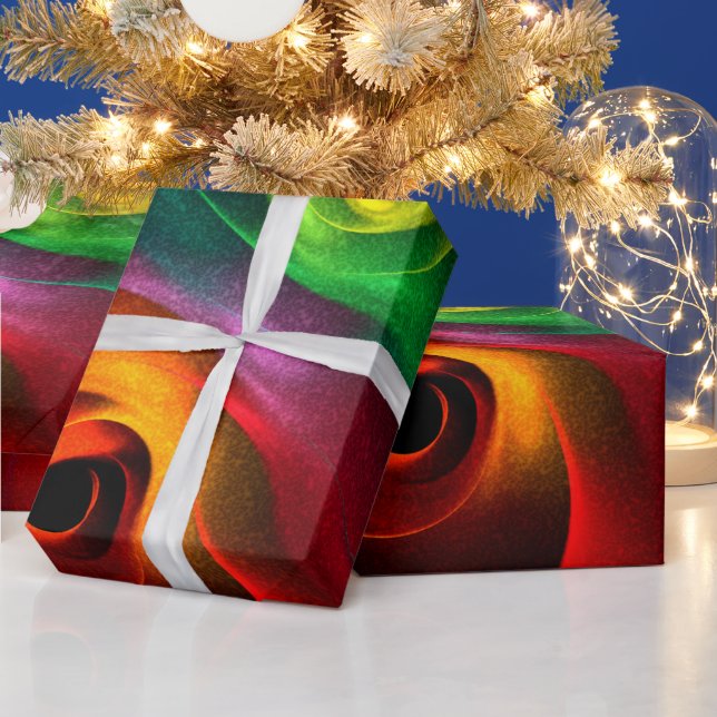 Red Grönt Yin Yang Modern Abstrakt Art Mönster #20 Presentpapper (Helgdagar)