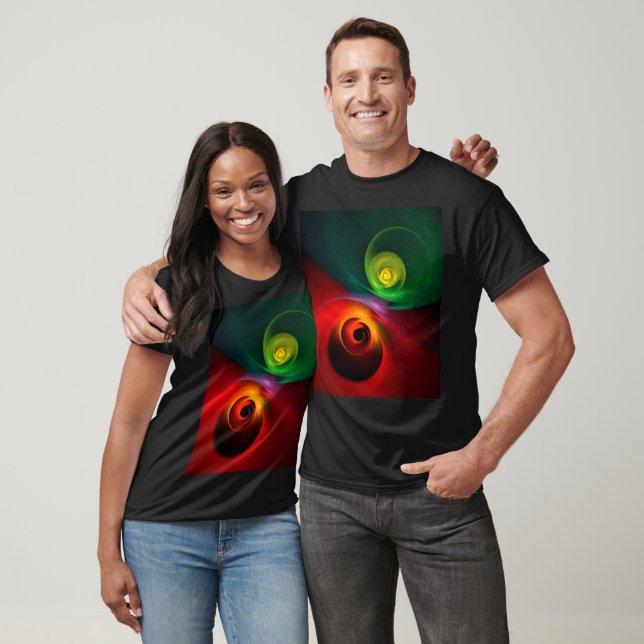 Red Grönt Yin Yang Modern Abstrakt Art Mönster #20 T Shirt (Unisex)