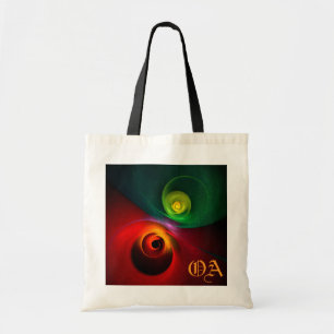 Red Grönt Yin Yang Modern Abstrakt Art Mönster #20 Tygkasse