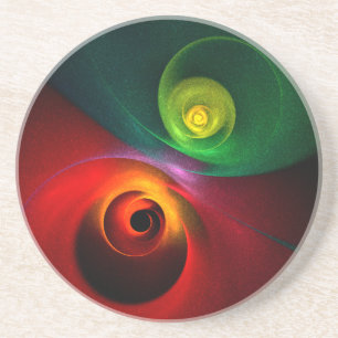 Red Grönt Yin Yang Modern Abstrakt Art Mönster #20 Underlägg