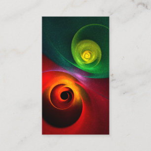 Red Grönt Yin Yang Modern Abstrakt Art Mönster #20 Visitkort