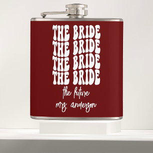 Red Groovy Retro Personlig Bachelorette Bride Fickplunta