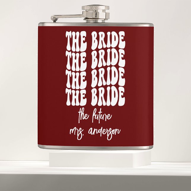 Red Groovy Retro Personlig Bachelorette Bride Fickplunta (Skapare uppladdad)