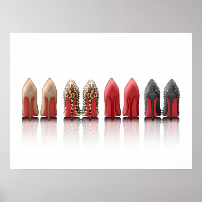 Red Grund Stilettos-skor klacksamling Poster (Framsidan)