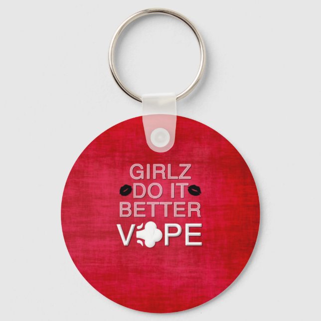 Red Grunge Girly Vape Nyckelring (Framsida)
