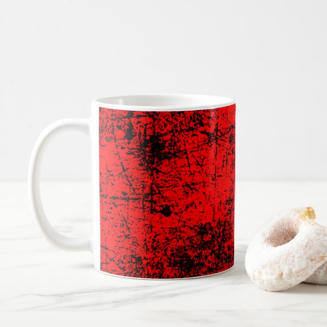 Red Grunge Kaffemugg (Med munk)