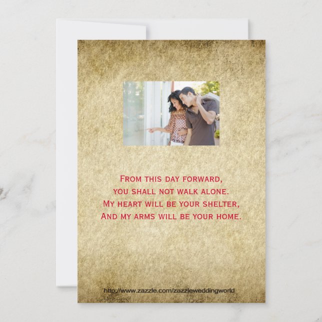 Red Grunge Old Vintage bröllop-inbjudan Inbjudningar (Baksida)