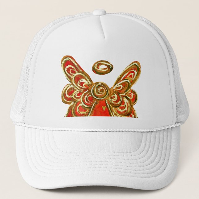 Red Guardian Angel Anpassningsbar Art Hat eller Ca Keps (Framsida)