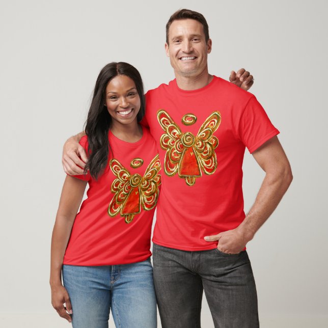 Red Guardian Angel Anpassningsbar jul Art T-Shirt (Unisex)