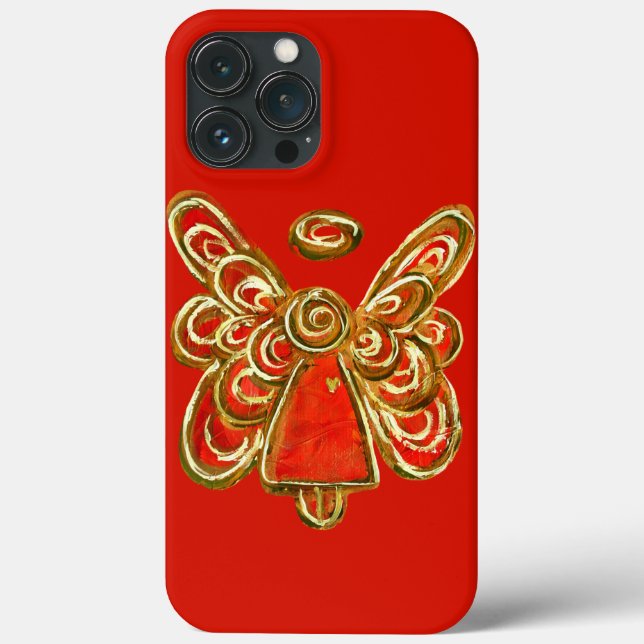 Red Guardian Angel Art Anpassningsbar iphone case (Baksida)