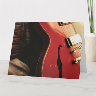 Red Guitar Bättre Tack Kort