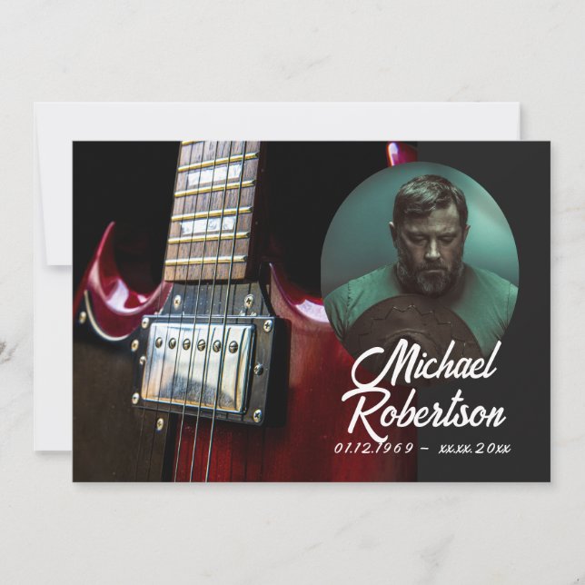 Red Guitar Firande of Life Inbjudningar (Framsida)