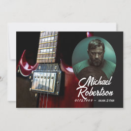 Red Guitar Firande of Life Inbjudningar