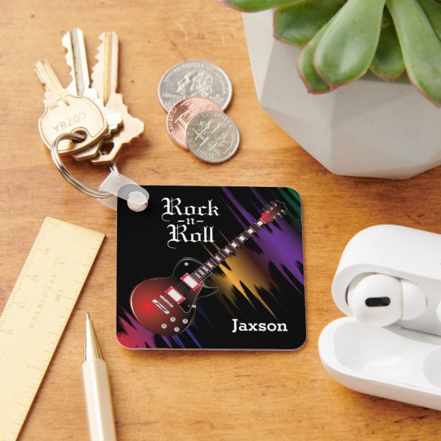 Red Guitar - Personalize Nyckelring (Skrivbord)