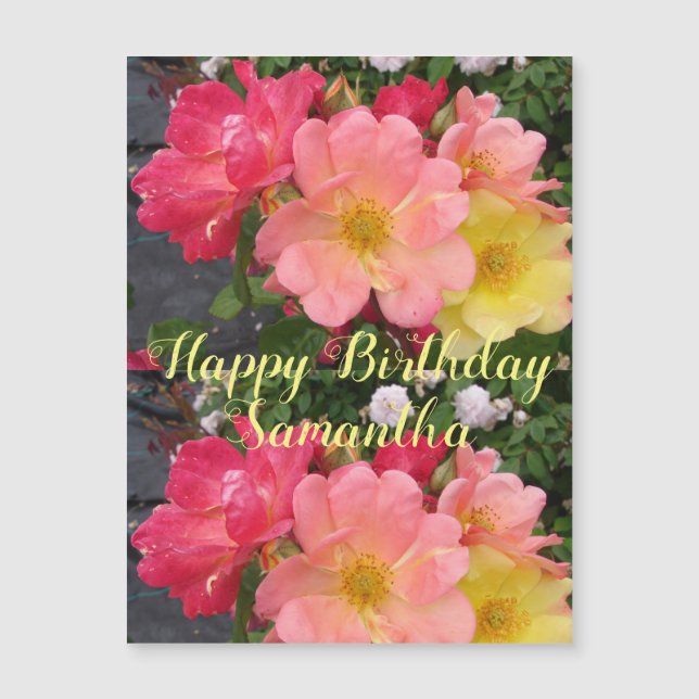 Red Gul ros Flower Blommigt Birthday Ro (Framsida)