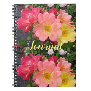 Red Gul ros Flower Blommigt Ro Journal Anteckningsbok