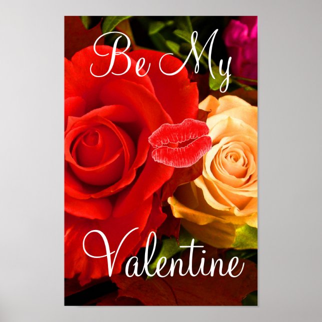 Red Gul ros Valentine I Poster (Framsidan)