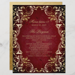 Red Guld 18 Candles and Ro Ceremony Programme