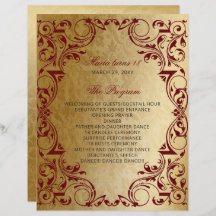 Red Guld 18 Candles and Ro Ceremony Programme