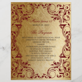 Red Guld 18 Candles and Ro Ceremony Programme