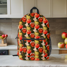 Red Guld Apple Harvest Mönster Vintage Handskrift