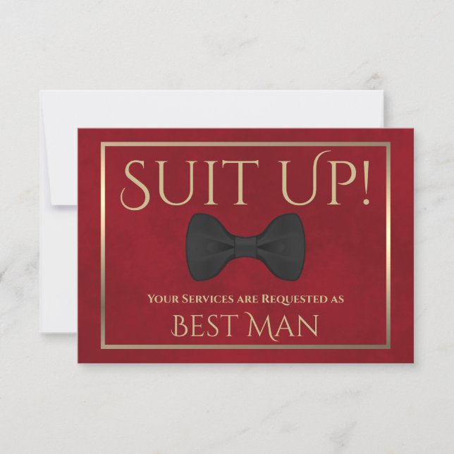 Red & Guld är min bästa Roligt Bow Tie Kort (Framsida)