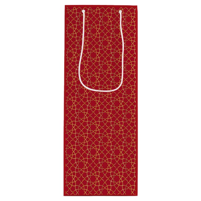 Red & Guld Arabesque Gift Bag (Framsidan)