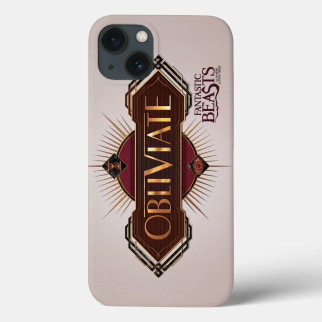 Red & Guld Art Deco Obliviate Spell Graphic (Baksida)