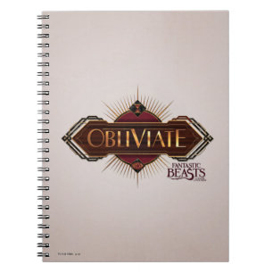 Red & Guld Art Deco Obliviate Spell Graphic Anteckningsbok