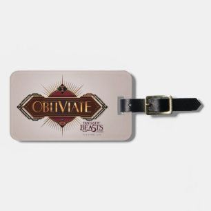 Red & Guld Art Deco Obliviate Spell Graphic Bagagebricka