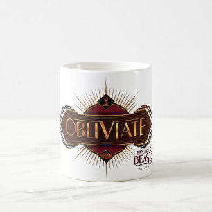 Red & Guld Art Deco Obliviate Spell Graphic Kaffemugg