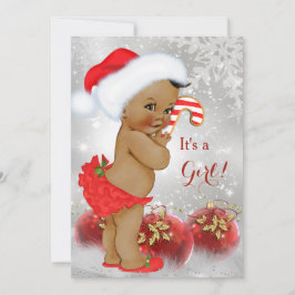 Red Guld Bauble jul Baby Shower Ethnic Inbjudningar