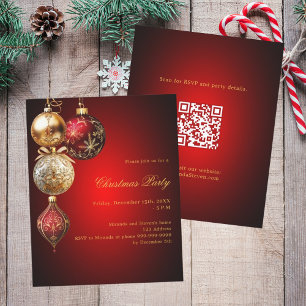 Red guld bauble QR-julfest