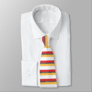 Red Guld Black and White Horizontally Stripe Tie Slips