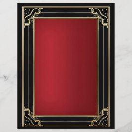 Red Guld Black Art Deco Luxury Brevhuvud
