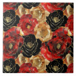 Red Guld Black Blommigt Kakelplatta<br><div class="desc">Red Guld Black Blommigt</div>